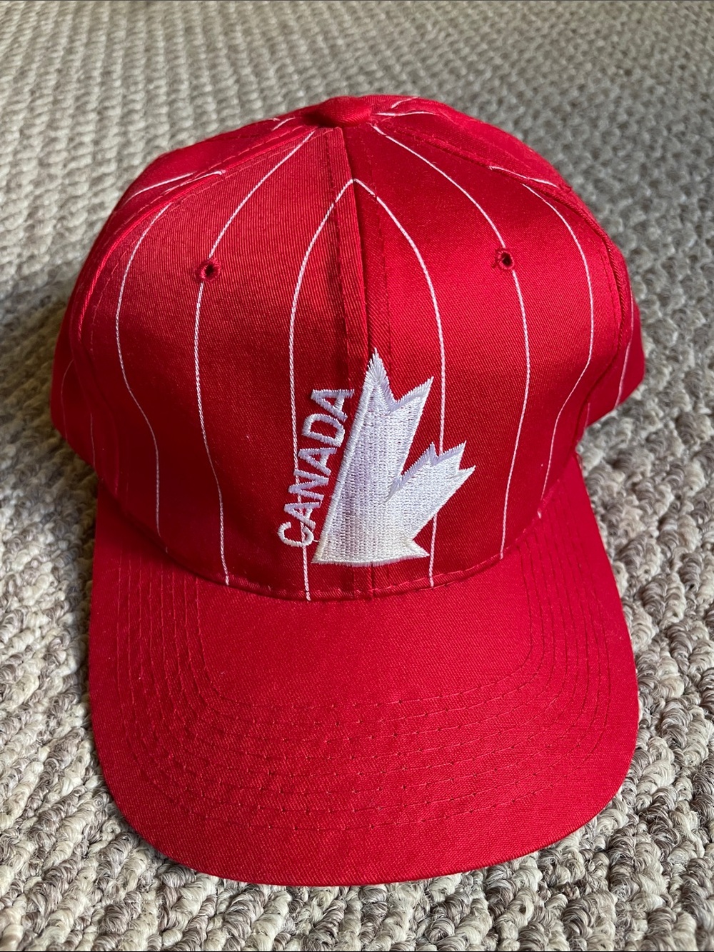 Vintage Starter team Canada pin striped snapback hat